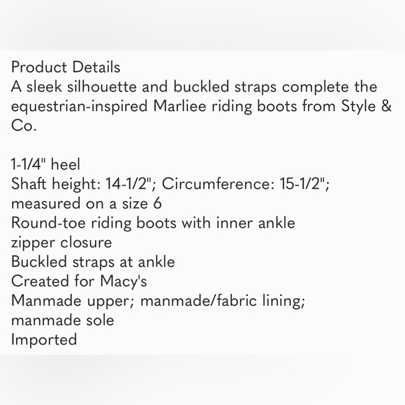 NIB Style & Co Marliee Wide Calf Black Riding Boot- Size 6 - Picture 5 of 5